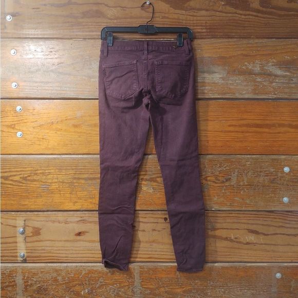 PAIGE • BURGUNDY SKINNY JEANS - Picture 3 of 4